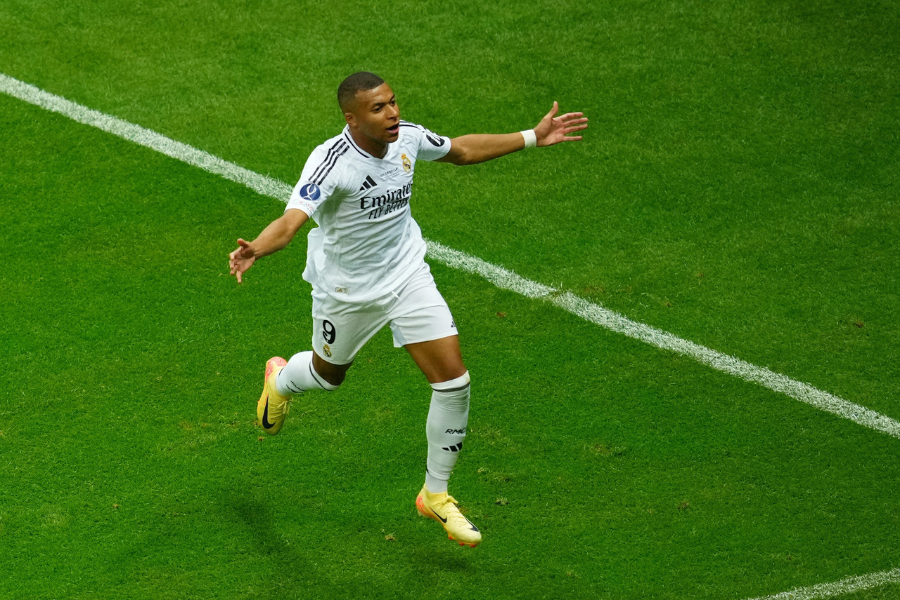 Mbappe trong màu áo Real Madrid.