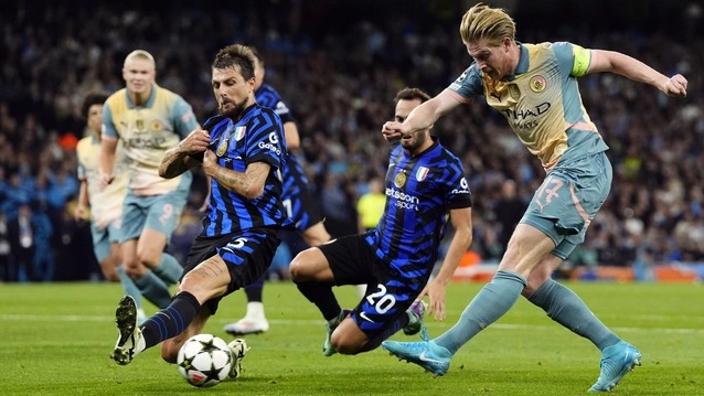 De Bruyne dính chấn thương ngay trong hiệp 1 trước Inter Milan