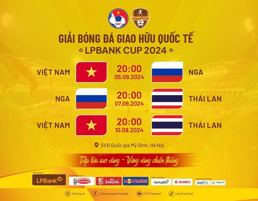 Lịch thi đấu giải giao hữu LPBank Cup 2024 