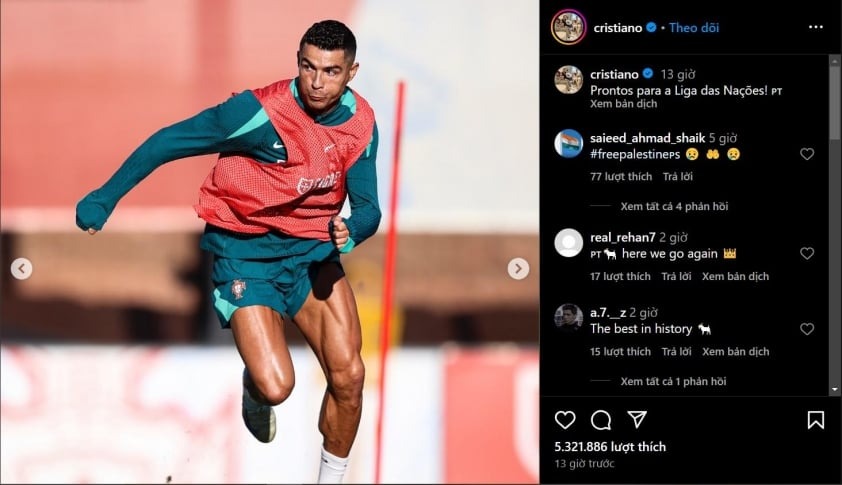 Ronaldo ra tuyên bố trên mạng xã hội