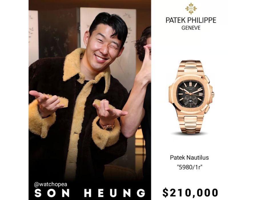 Son Heung Min rất thích đeo các mẫu đồng hồ Patek Philippe