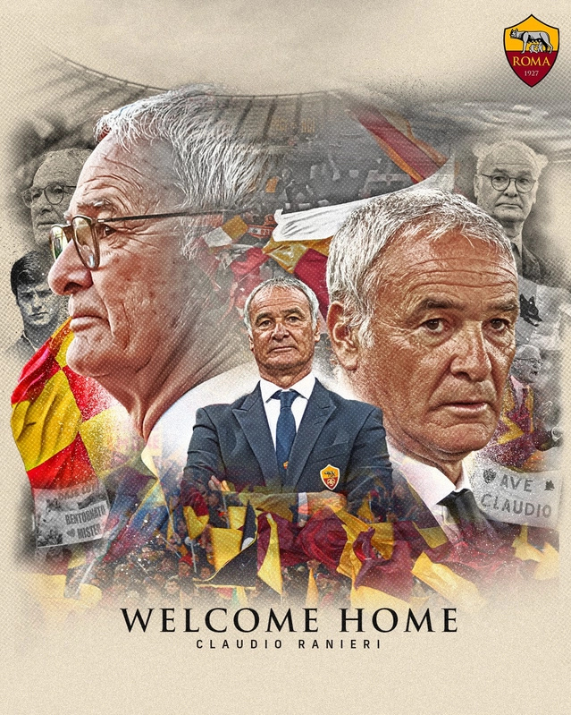 Claudio Ranieri trở lại AS Roma