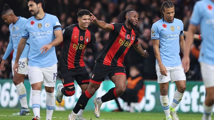 Haaland im tiếng, Man City thua xứng đáng trước Bournemouth